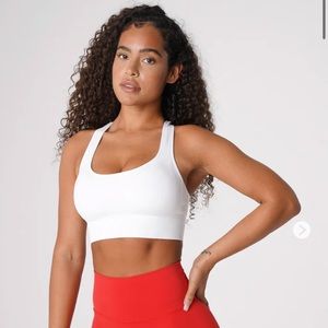 NVGTN longline V-back sports bra in White